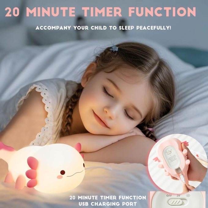 Axolotl Night Light for Kids