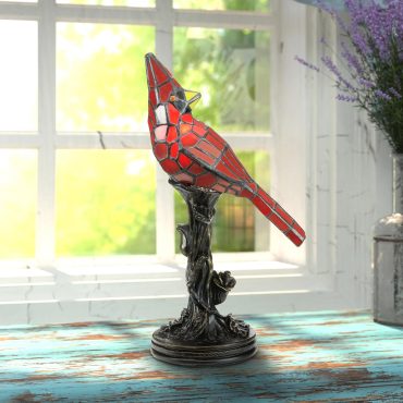 RIVER OF GOODS Stained Glass Bird Lamp