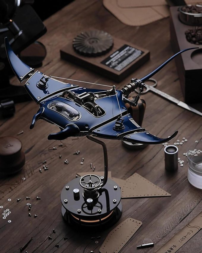 Robotic Manta Ray Metal Model