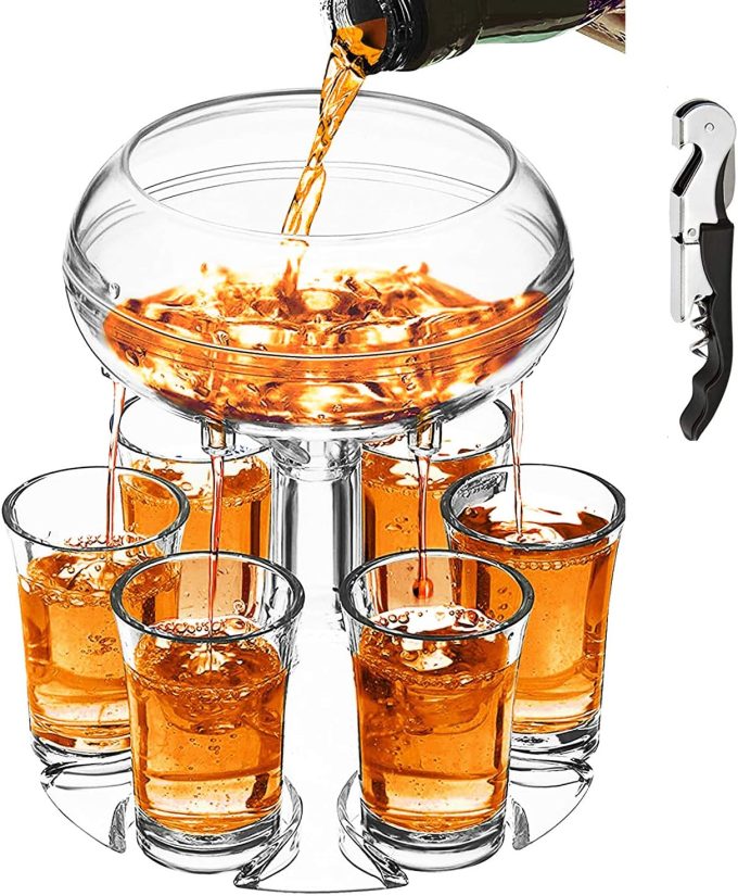 Adjustable Shot Glass Dispenser and Holder